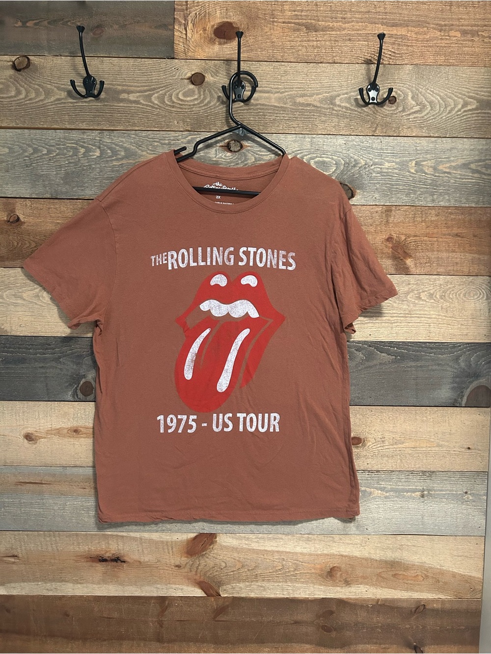 The Rolling Stones Rust Red Graphic Tee with Tongue Logo
